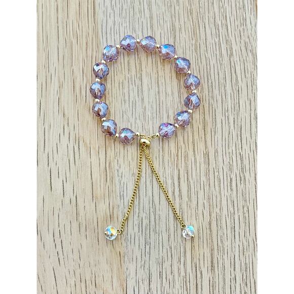 Purple Swarovski Beaded Bracelet - Picture 4 of 7